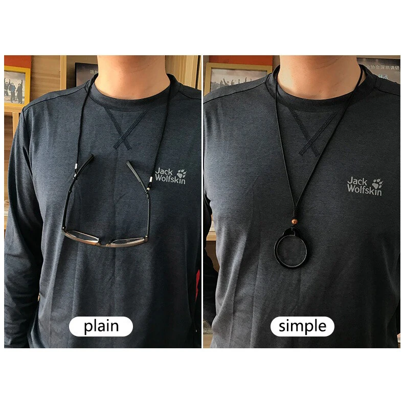 (image for) 1Pcs Lightweight Portable Hanging Neck Single Reading Glasses HD Anti-blue Light Anti-loss Hand-woven Lanyard Pendant Presbyopia Glasses