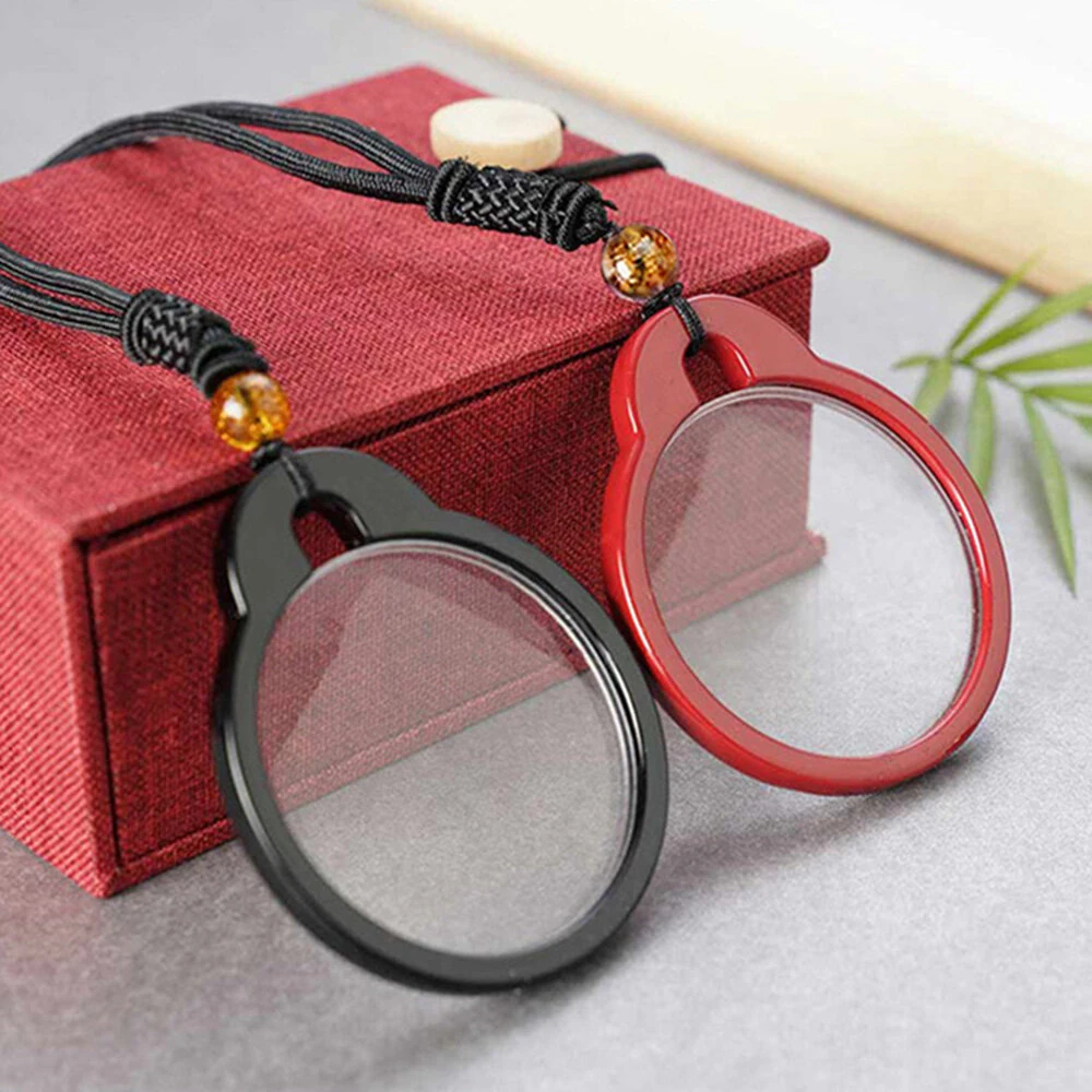 (image for) 1Pcs Lightweight Portable Hanging Neck Single Reading Glasses HD Anti-blue Light Anti-loss Hand-woven Lanyard Pendant Presbyopia Glasses