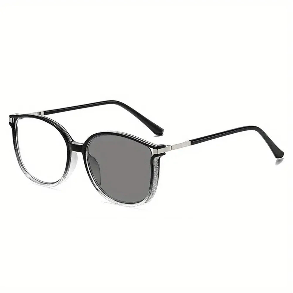 (image for) Anti-blue Light Photochromic Reading Glasses Fashion Diamonds Frames Outdoor UV protection Presbyopia Eyeglasses