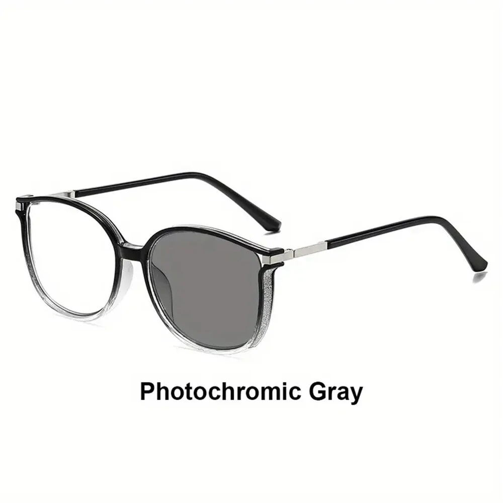 (image for) Anti-blue Light Photochromic Reading Glasses Fashion Diamonds Frames Outdoor UV protection Presbyopia Eyeglasses