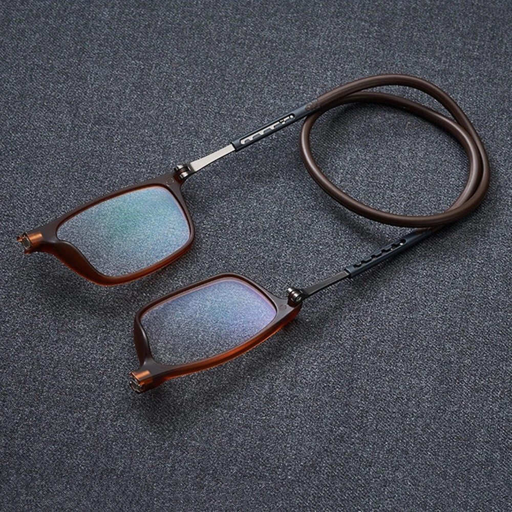 (image for) Folding Portable Hang Neck Magnetic Reading Glasses Lightweight Anti-blue Light HD Eye Protection Presbyopia Glasses