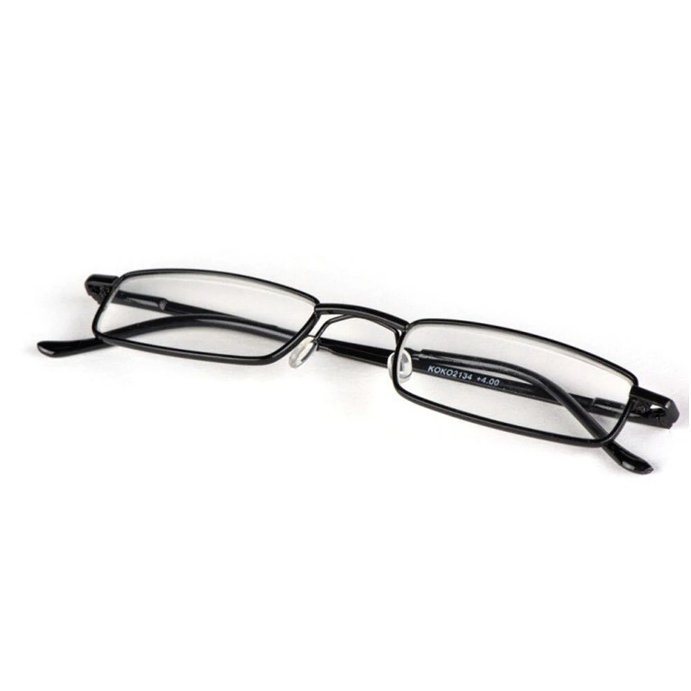 (image for) Portable Mini Lightweight Reading Glasses with Pen Tube Case Anti-blue Light Presbyopic Glasses Metal Case Women Men Eyeglasses +1.5-+3.5